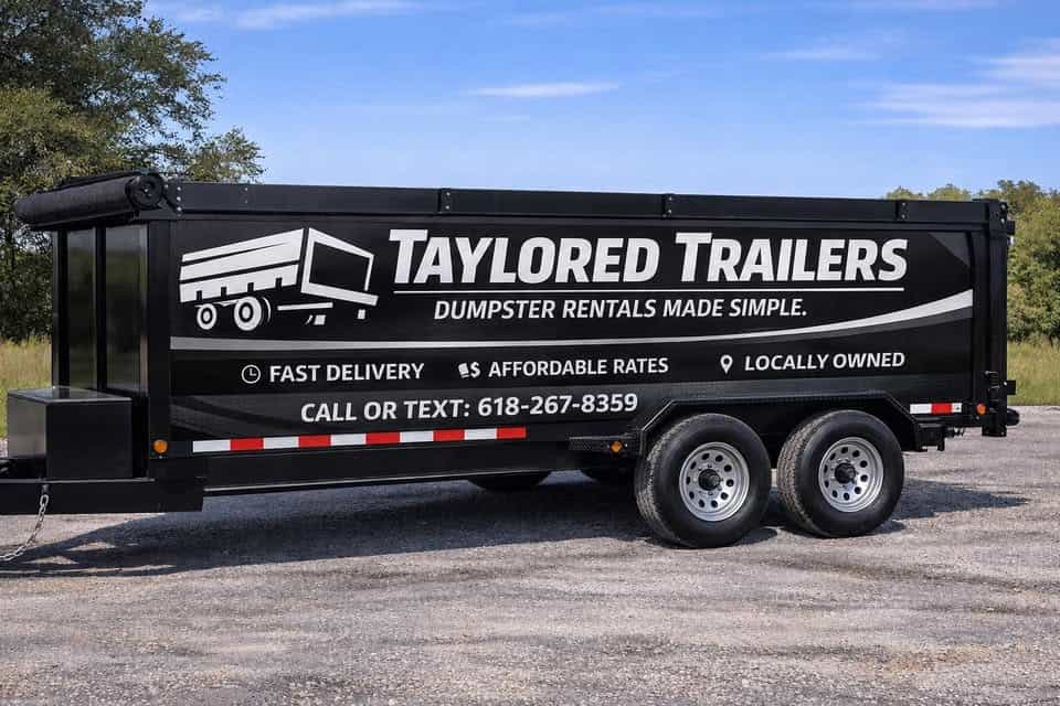 Taylored Trailers 14-yard dump trailer rental in Belleville Illinois